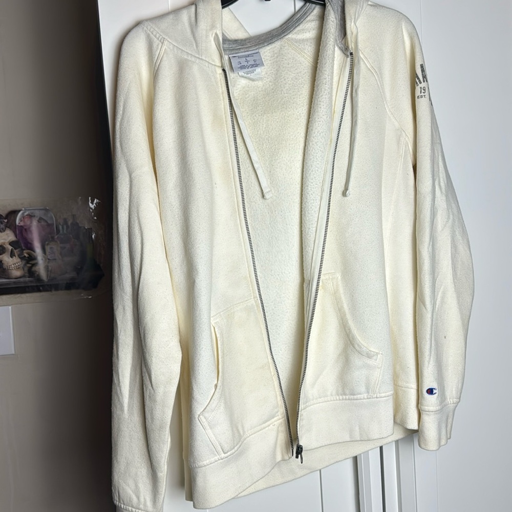 Champions Authentic white / cream zip up hoodie size large